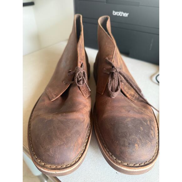 Clarks Chukka Desert Boots Brown Leather Men's 9.5 Great condition! - Picture 2 of 6